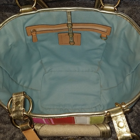 RARE COACH STRAW PATCHWORK BASKET PURSE POCKETBOOK - Picture 8 of 8